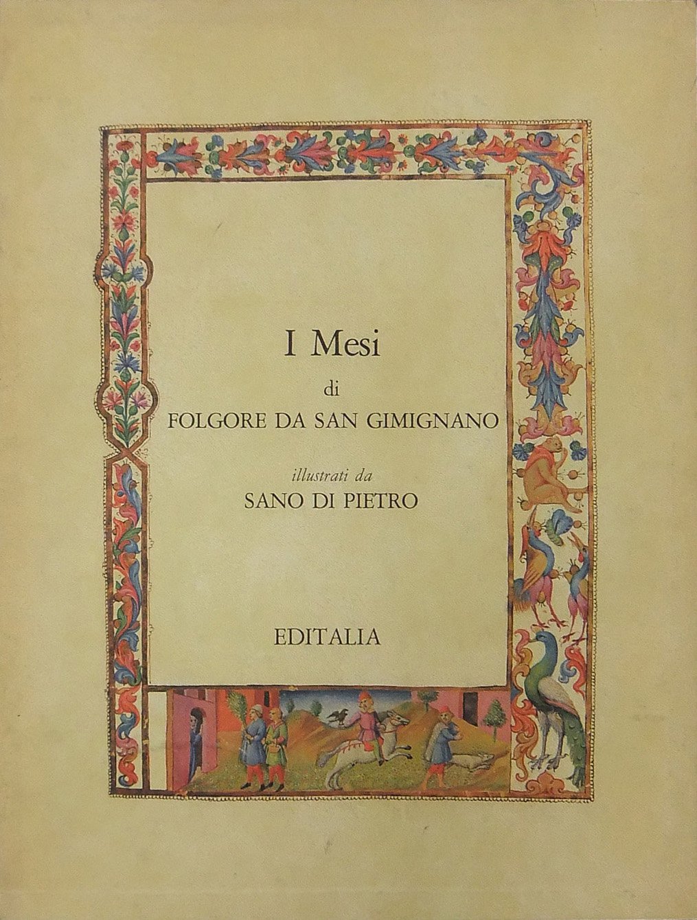 Frontespizio dell'opera "I Mesi" di Folgore da San Gimignano